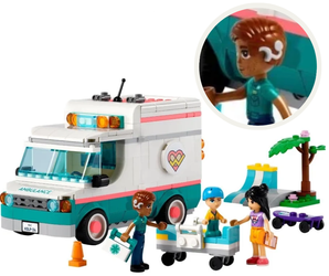 LEGO 42613 Heartlake City Hospital Ambulance with Lego man with cochlear implant and audio processor