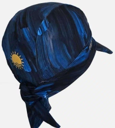 Nammu swimming cap - blue abstract with visor
