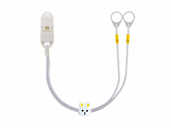 Clip-on hooks for processors / hearing aids - white with rabbit