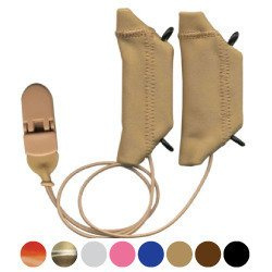 Ear Gear Cochlear Eyeglasses - corded covers for two processors with eyeglasses mount