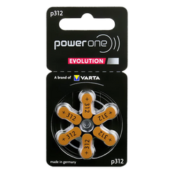VARTA Power One Evolution 312 / PR41 hearing aid batteries - 6 pieces