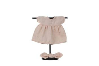 Set: Dress and headband Pin Up for Miniland doll 38cm light pink