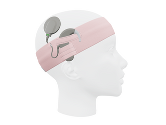 Universal cotton headband - light pink