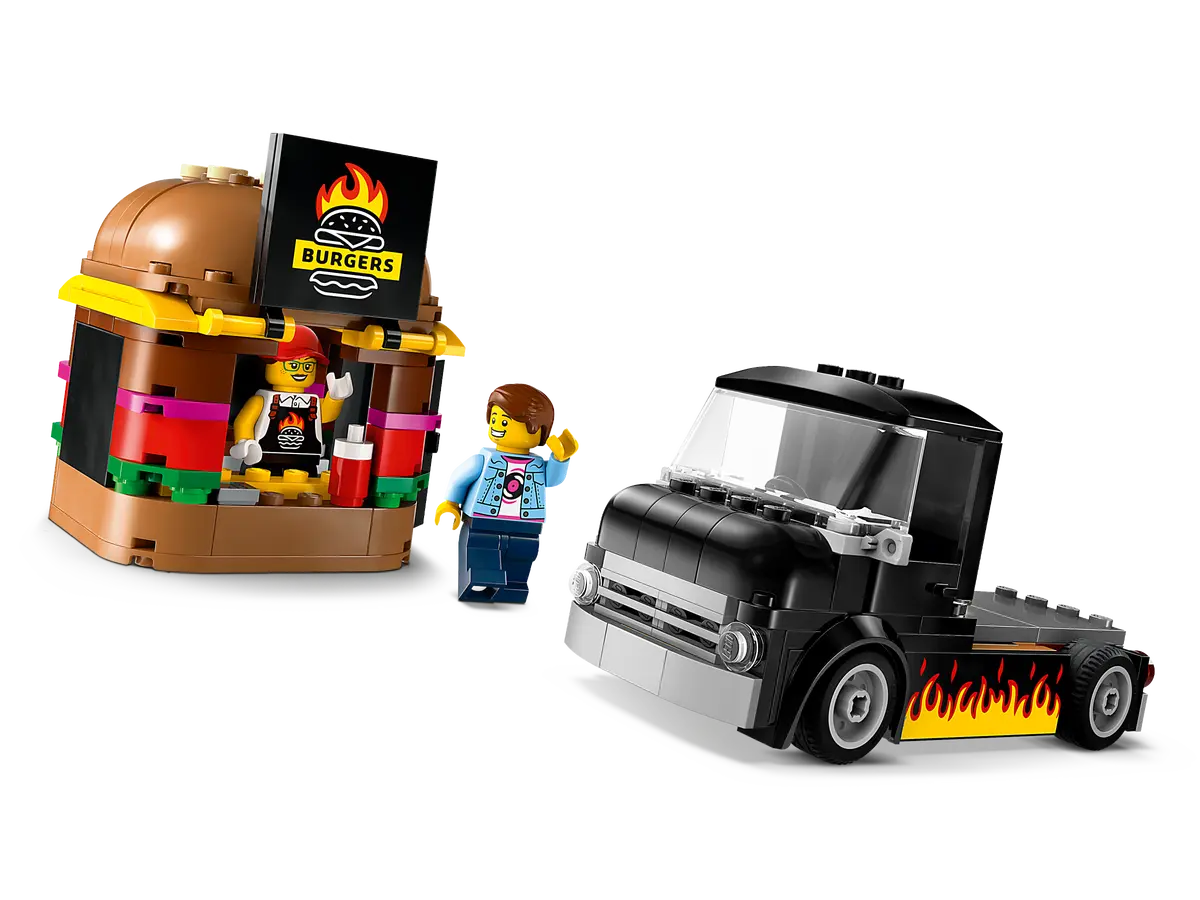 LEGO Burger Truck with lego man with cochlear implant and audio