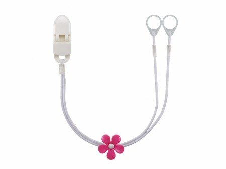 CLIP-ON HOOKS FOR PROCESSORS / HEARING AIDS - WHITE WITH FLOWER