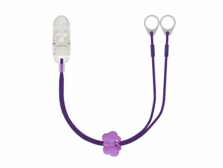 Clip-on hooks for processors / hearing aids - purple with a butterfly