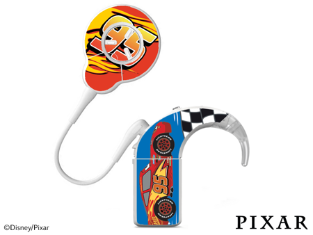 Cochlear Nucleus 8 sound processor skins / stickers - Pixar Cars - McQueen