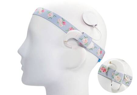 EasyFlex PRO light  headband for cochlear implants / audio processor - roses