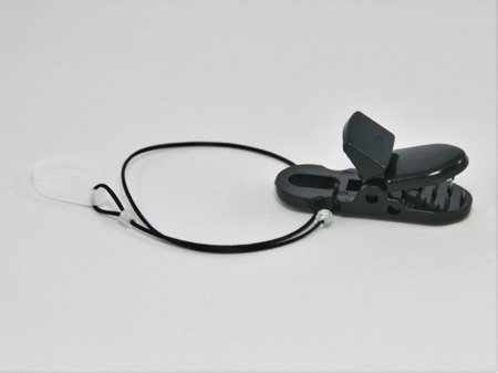 Single clip-on "Invisible" hook for one processor / hearing aid - black
