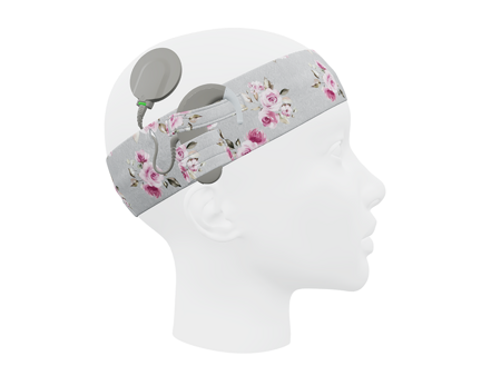 Universal cotton headband - grey floral