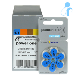 Pilas VARTA 675 Power One IMPLANT PLUS - caja (60 uds)