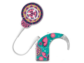 Adhesivo decorativo / skin para procesador de audio Cochlear Nucleus 8 - mariposas
