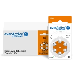 Piles pour appareils auditifs everActive ULTRASONIC 13 boîte (60 pièces)