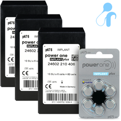 Piles pour appareils auditifs / audio processeurs VARTA 675 Power One IMPLANT PLUS 3x boîte (180 pièces)