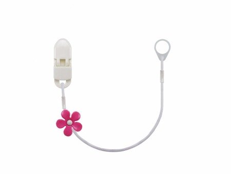 Pendentif simple - clip à l'aide auditive ou au processeur audio - blanc avec fleur