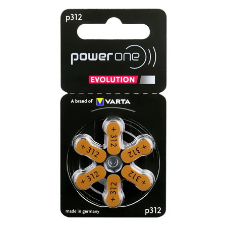 Piles pour appareil auditif VARTA Power One Evolution 312 / PR41 - 6 pièces