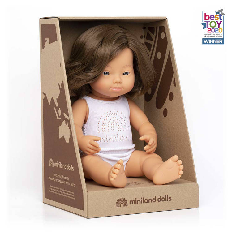 Miniland Baby Doll - Caucasian Girl 38cm