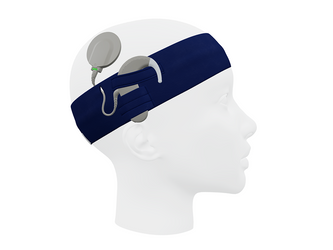 Bandeau universel pour processeurs audio / implants cochléaires - bleu très foncé