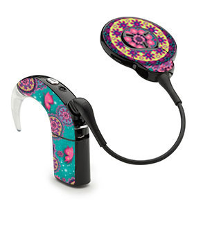 Adhesivo decorativo / skin para procesador de audio Cochlear Nucleus 7 - mariposas