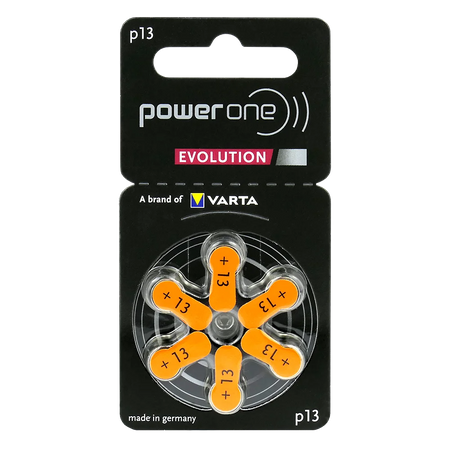 Piles pour appareil auditif VARTA Power One Evolution 13 / PR48 - 6 pièces