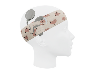 Universal cotton headband for sound processors - bears and foxes