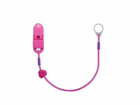 Single clip-on hook for one processor / hearing aid - pink with flower