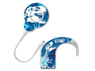 Skins / stickers for Cochlear Nucleus 8 audio processor - dino