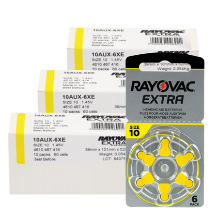 Batteries Rayovac Extra Advanced - type 10 (PR70) 3X BOX (180 pcs) 