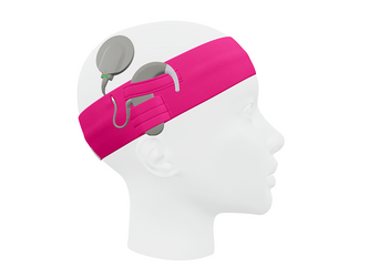 Bandeau universel pour processeurs audio / implants cochléaires - rose