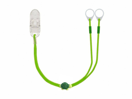 Clip-on hooks for processors / hearing aids - green with turtle