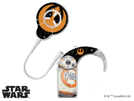 Cochlear Nucleus 8 sound processor skins / stickers - Lucasfilm Star Wars - BB8