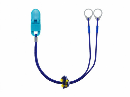 Clip-on hooks for processors / hearing aids - blue with car