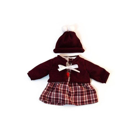 Conjunto vestido burdeos muñeca 38 cm