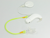 Single clip-on hook for one processor / hearing aid - neon yellow