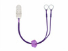 Pendentif double - clip à l'aide auditive ou au processeur audio - violet avec un papillon
