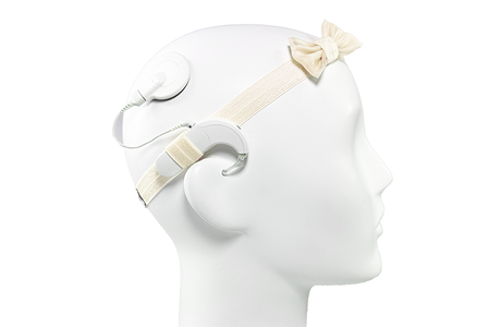 EasyFlex Girl bands for hearing aids and/or audio processors - ecru bow
