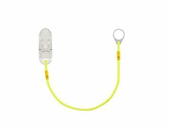 Single clip-on hook for one processor / hearing aid - neon yellow