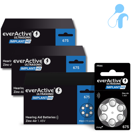 Batteries everActive ULTRASONIC IMPLANT HD 675 3x box (180 pcs)