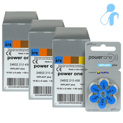 Pilas VARTA 675 Power One IMPLANT PLUS - 3x caja (180 uds)