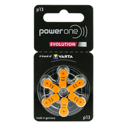 Piles pour appareil auditif VARTA Power One Evolution 13 / PR48 - 6 pièces