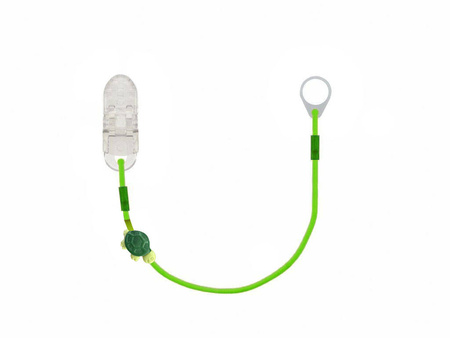 Single clip-on hook for one processor / hearing aid - green with turtle