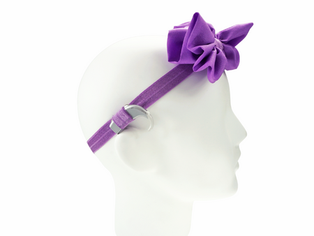 EasyFlex Girl bands for hearing aids and/or audio processors - purple bow