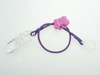 Single clip-on hook for one processor / hearing aid - purple with a butterfly