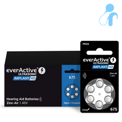 Pilas everActive ULTRASONIC IMPLANT HD 675 - caja (60 uds)