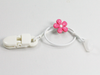 Gancho simple - clips para audífonos y procesadores de audio - blanco con una flor