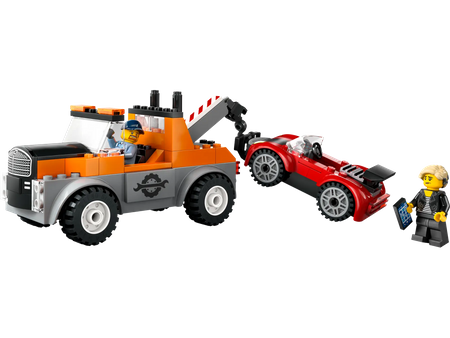 LEGO 60435 Tow Truck and Sports Car Repair with Lego man with cochlear implant and audio processor