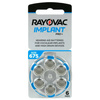Piles pour appareils auditifs / audio processeurs RAYOVAC IMPLANT PRO+ 675 blister (6 pièces)