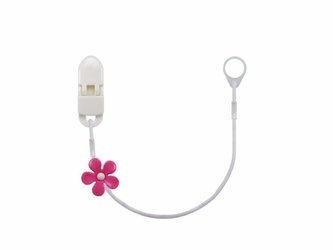 Pendentif simple - clip à l'aide auditive ou au processeur audio - blanc avec fleur