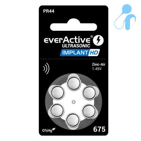 Pilas everActive ULTRASONIC IMPLANT HD 675 - blister (6 uds)