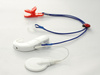 Clip-on hooks for processors / hearing aids - blue with ladybug